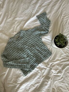 Madewell Mint Ribbed Crewneck Sweater